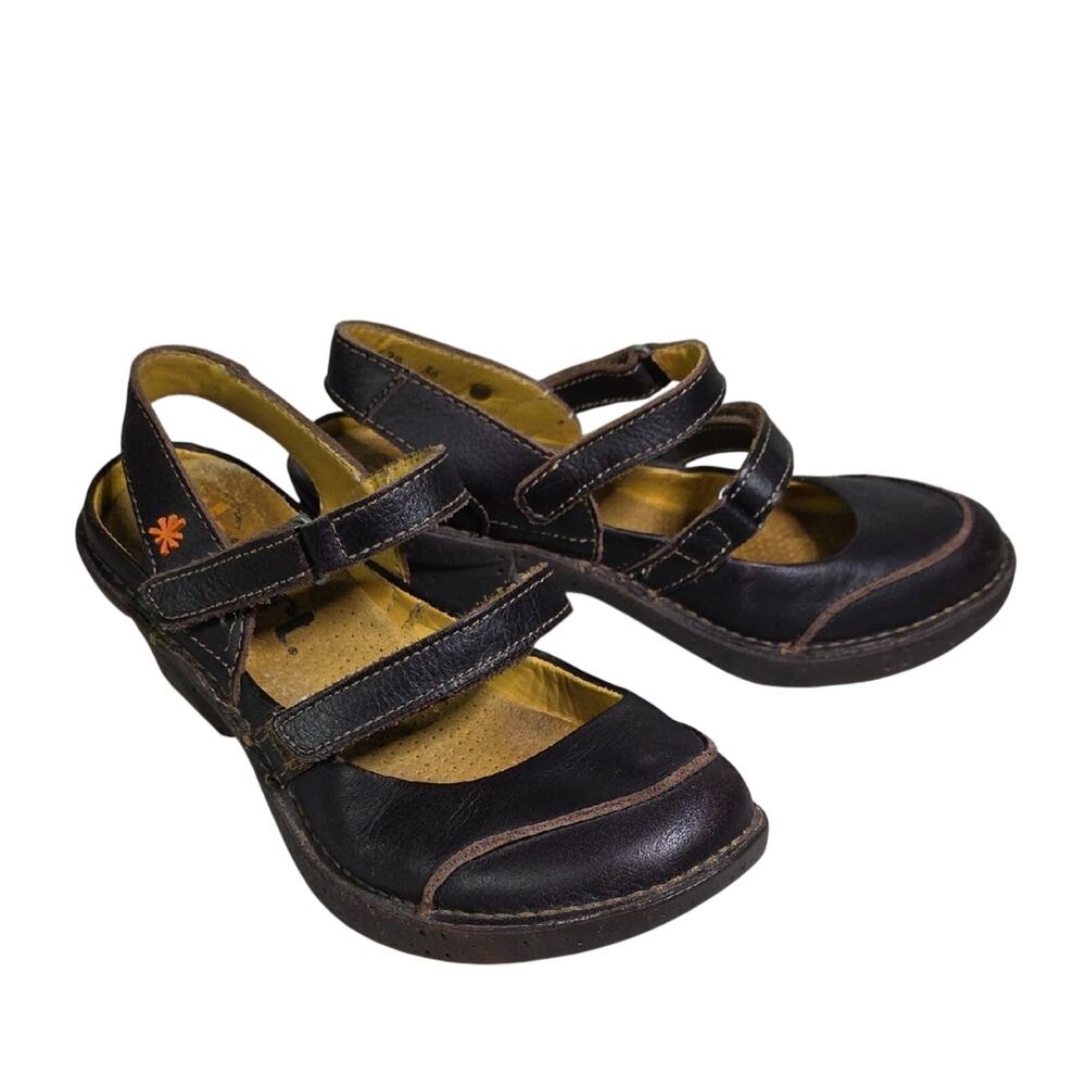 Art Brown Leather Mary Jane Chunky Platform Comfort Shoes Womens Size EU36 US6